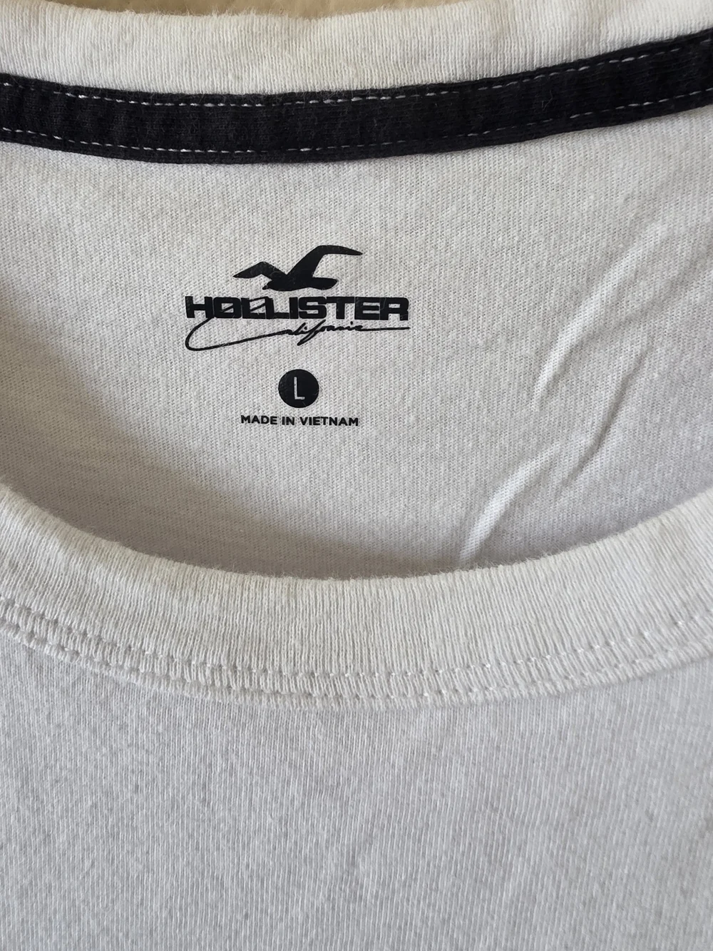 Hollister White Logo Crew Neck T-Shirt